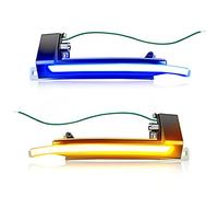 Asasytal Dynamic Turn Signal Lights Pieza de Repuesto Un par de Luces LED de Espejo para Au-di A4 S4 B8 8K A5 S5 B8 8K A6 S6 4F C6 A8 S8 D3 Q3 SQ3 A3 8P, Amarillo Azul, 2 Piezas