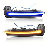 Asasytal Intermitentes LED dinámicos, un par de Luces de Señal de Giro de Espejos Retrovisores Laterales para Au-di A3 8V, S3 8V, RS3 8VA 2013-2020, Amarillo Azul，2 Lámparas
