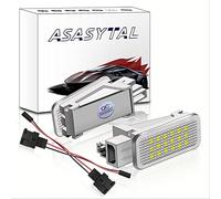 Asasytal LED de Cortesía Debajo de la Puerta 6000K Súper Brillante Guantera Bombilla Equipaje Maletero Luces Lámparas Compatible con VW Sea-t Au-di A2 S2 Q5 Q7 R8 ect., 2 Piezas