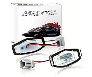 Asasytal Luz de la Matrícula de Licencia, Lámparas de Matrícula Trasera LED 6000K Blanco de Xenón Compatible con Honda 7/8/9 Gen Ci-Vic Pi-Lot Ody-Ssey ACU-RA MDX RL TL TS RDX ILX, 2 Pcs