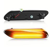 Asasytal Luz Intermitentes lateral LED Dinámica, Ámbar Alto Brillo Libre de Errores Luces Repetidoras de Señal de Giro con CE E4 Lente de Humo Negro Compatible con Mini Cooper R60 R61, 2 Lámparas
