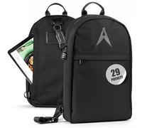 Asaya Bolsa bandolera para cuchillos de chef, 29 bolsillos para cuchillos y utensilios de cocina, tarjetero y cerradura, mochila de nailon balístico resistente al agua y duradera para chefs, negro, 29