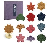 Asayu Japan Colección de Conos de Incienso prensados en Forma de Flor con fragancias Florales - Set de Variedad de Incienso japonés de 12 Piezas