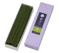 Asayu Japan Incienso Japonés Premium de Té Verde - Varillas de Bajo Humo para Calma y Bienestar, Artesanales con Materiales Naturales, Hecho en Japón - 20g