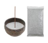 Asayu Japan Kit de Quemador de Incienso con Ceniza de Incienso Gris (50 g) y Tazón 100% Hechos en Japón - Kit de Quemador de Incienso (50 g de Ceniza)