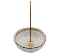 Asayu Japan - Quemador de Incienso Blanco Perla, Hecho en Japón Artesanal, Porta Incienso de cerámica con Soporte metálico para Varillas (Perla)