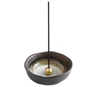 Asayu Japan - Quemador de Incienso, Hecho en Japón para Varillas, Porta Incienso de cerámica con Soporte metálico para Varillas (Zen, 8.3cm)