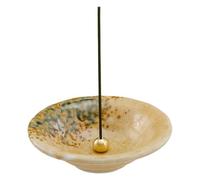 Asayu Japan - Quemador de Incienso WABI-sabi, Hecho en Japón para Varillas, Porta Incienso de cerámica con Soporte metálico para Varillas (Naranja)