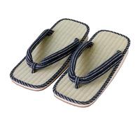 Asayu Japan Sandalias Tradicionales Japonesas con Plataforma Tatami Setta Zori, Hechas en Japón - Negro con rayas