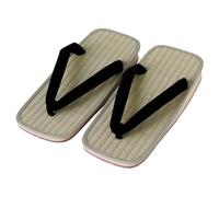 Asayu Japan Sandalias Tradicionales Japonesas con Plataforma Tatami Setta Zori, Hechas en Japón - Tiras negras