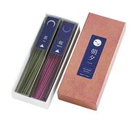 Asayu Japan Set 2-en-1 de Incienso Japonés de Bajo Humo - Varillas Artesanales de Té Verde y Sakura, Fragancias Tradicionales, Hecho en Japón - 40g