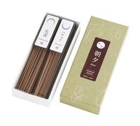 Asayu Japan Set 2-en-1 de Incienso Japonés Tradicional - Varillas Artesanales de Frankincense y Pachulí, Set Reflection, Hecho en Japón - 40g