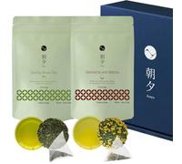 Asayu Japan Set de Té Verde - Green Boost Gift Set (Sencha y Genmaicha con Matcha) 30 Bolsitas, Hecho en Japón, para Relajación y Concentración