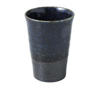 Asayu Japan Taza para té en cerámica bicolor (Azul y negro), Apto para lavavajilla, Hecho por artesanos en Japón - 200 ml