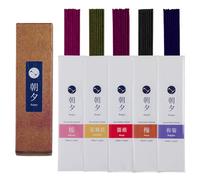 Asayu Japan Variedad de Varillas de Incienso Japonés Natural, Conjunto de 5 fragancias (Sakura, Jazmín, Rosa, Ciruelo y Wagiku) Hecho en Japón, Meditación Matutina y Nocturna