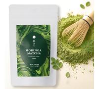 Asayu Moringa Matcha Powder (100g Pouch) - Japanese Yame Matcha & Virgin Moringa Blend - Smooth Green Tea Superfood for Daily Use, Easy to Drink, Product of Japan