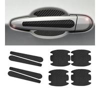 ASBHFC 8 Piezas Protector de Manilla de Puerta de Coche para KGM Torres (J100 2023-2025 2026), Pegatinas de Fibra de Carbono para Hueco y Tirador, Película Protectora Antirayaduras