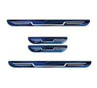 ASBHFC Juego de 4 Protectores de Umbral para Jeep Wrangler (JL 2018-2025 2026) en Acero Inoxidable con Acabado Azul, Pegatinas Antiarañazos para Puertas Delanteras y Traseras,A