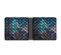 asbwuo 3D Magical Dragon Scales Pattern Leather Bifold Wallet with 2 Hidden Pockets 6 Card Slots Slim Wallets for Cash, Cards, and ID