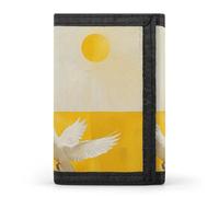 asbwuo A White Dove Flies by Slim Wallets for Men Money Clip Card Holder Wallet Men's Trifold Wallet and Coin Pocket