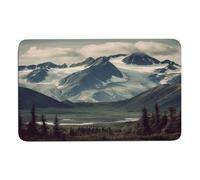 asbwuo Alfombrilla de baño de Tierra de diatomeas con Esquinas Redondeadas, Estampado de Las montañas de Alaska, Antideslizante, para Ducha, Lavabo, bañera e Inodoro, 20x32 Pulgadas.