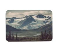 asbwuo Alfombrilla de baño de Tierra de diatomeas con Esquinas Redondeadas, Estampado de Las montañas de Alaska, Antideslizante, para Ducha, Lavabo, bañera e Inodoro, 61 x 89 cm (24 x 35 Pulgadas).