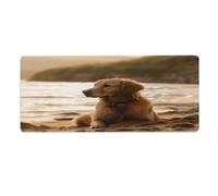 asbwuo Alfombrilla de Escritorio Retriever de 30 x 81 cm con Bordes cosidos, Alfombrilla de ratón Grande para Juegos, Base de Goma Antideslizante para Teclado de PC, portátil y Trabajo en casa.