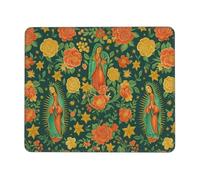 asbwuo Alfombrilla de ratón con diseño de la Virgen de Guadalupe y Flores, Varios tamaños, con Cierre de Goma, Base de Goma Antideslizante