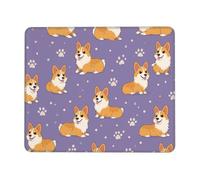 asbwuo Alfombrilla de ratón con diseño de Perro Corgi y Pata, Borde Cosido, Antideslizante, Impermeable, de Goma, 25 x 30 cm