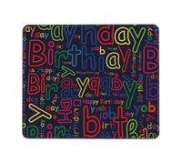 asbwuo Alfombrilla de ratón con Estampado de Feliz Cumpleaños, de Goma Antideslizante e Impermeable, para Oficina, 20 x 24 cm (7,9 x 9,5 Pulgadas).