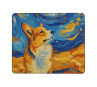 asbwuo Alfombrilla de ratón Corgi Dog Under The Starry, Varios tamaños, con Cierre de Goma, Base de Goma Antideslizante