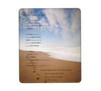 asbwuo Alfombrilla de ratón Cuadrada con Poema Huellas en la Arena, Base de Goma Antideslizante, 8,3 x 10,3 Pulgadas