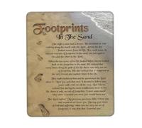 asbwuo Alfombrilla de ratón Cuadrada con Poema Huellas en la Arena, Base de Goma Antideslizante, 8,3 x 10,3 Pulgadas