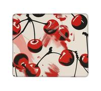 asbwuo Alfombrilla de ratón Red Cherry de Varios tamaños con Cierre de Goma y Base de Goma Antideslizante