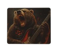 asbwuo Alfombrilla de ratón Rock Bear and Guitar in Fire, Varios tamaños, con Cierre de Goma, Base de Goma Antideslizante