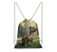 asbwuo Animal Print Pit Bull Drawstring Backpack Sport Gym Bags Yoga Shopping Travel Casual Daypacks for Women Men