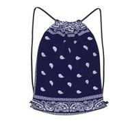 asbwuo Bandana True Blue Outdoor Leisure Drawstring Backpack, Lightweight Waterproof Sports Bag For Men & Women - Gym, Yoga, Travel