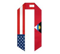 asbwuo Bandiera degli Stati Uniti e di Antigua e Barbuda, stola di laurea, classe 2026 per studenti internazionali, raso di laurea