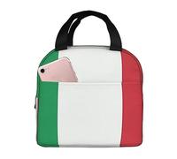 asbwuo Bolsa de almuerzo con la bandera de Italia para hombres y mujeres, elegante y grande, con aislamiento, reutilizablepicnic y senderismo, 21,5 cm de largo x 13 cm de ancho x 20 cm de alto.