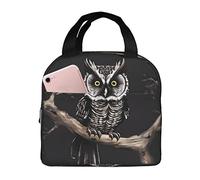 asbwuo Bolsa de almuerzo Late Night Owl para hombres y mujeres, elegante y grande, con aislamiento, reutilizablepicnic y senderismo, 21,5 cm de largo x 13,7 cm de ancho x 20,3 cm de alto.