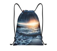 asbwuo Bolsa de gimnasio ligera con cordón para mujer, tamaño S. Mochila de fútbol A Corner of The Sea para viajes deportivos.