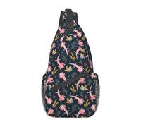 asbwuo Bolso bandolera con estampado floral de axolotl para mujer y hombre, bolso bandolera con estampado floral de axolotl, bolso de pecho, mochila informal para senderismo