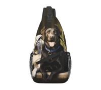 asbwuo Bolso cruzado en el pecho, mochila con bandolera en diagonal, bolso bandolera tipo bandolera para labrador, mochila de viaje para senderismo