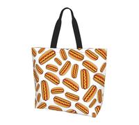 asbwuo Bolso de hombro impermeable con diseño de perrito caliente - Bolso ligero de poliéster con estampado transfer, bolso esencial para el día a día