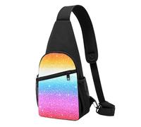 asbwuo Bolso de pecho Rainbow Ombre Glitters1, bandolera diagonal, mochila cruzada