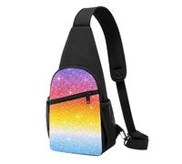 asbwuo Bolso de pecho Rainbow Ombre2, bandolera diagonal, mochila cruzada
