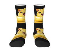 asbwuo Calcetines de media caña Happy Banana Cat con alta elasticidad y transpirabilidad, sin presión en los pies, unisex, blancos.