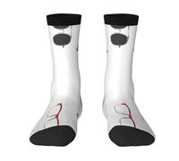 asbwuo Calcetines de tubo informales con estampado 3D de gafas, suaves y transpirables, para hombre y mujer, color blanco.