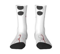 asbwuo Calcetines de tubo informales con estampado 3D de gafas, suaves y transpirables, para hombre y mujer, color blanco.