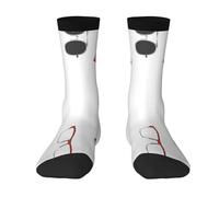 asbwuo Calcetines de tubo informales con estampado 3D de gafas, suaves y transpirables, para hombre y mujer, color blanco.